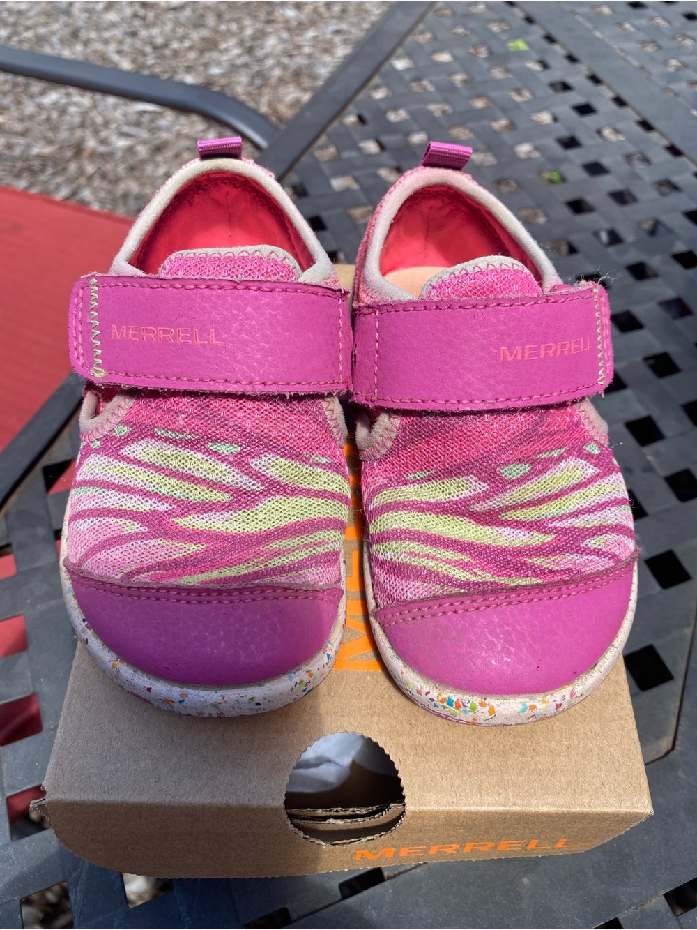 Merrell Bare Steps H2O Kids Pink and Lime Sneakers/Water shoes